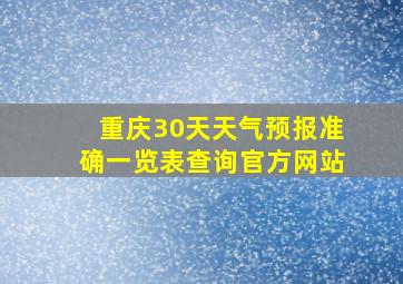 重庆30天天气预报准确一览表查询官方网站