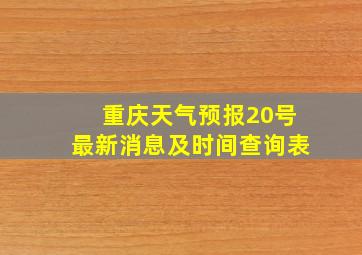 重庆天气预报20号最新消息及时间查询表