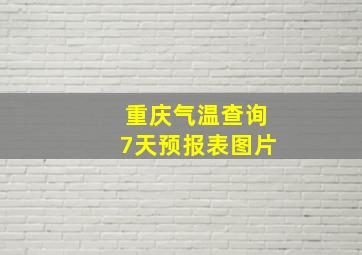 重庆气温查询7天预报表图片