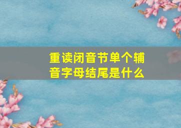 重读闭音节单个辅音字母结尾是什么