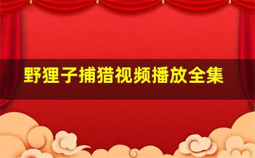 野狸子捕猎视频播放全集