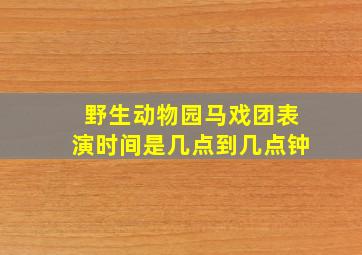 野生动物园马戏团表演时间是几点到几点钟