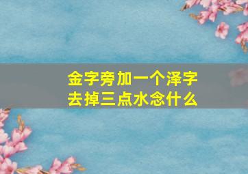 金字旁加一个泽字去掉三点水念什么