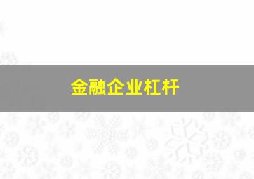 金融企业杠杆