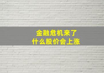 金融危机来了什么股价会上涨