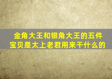 金角大王和银角大王的五件宝贝是太上老君用来干什么的