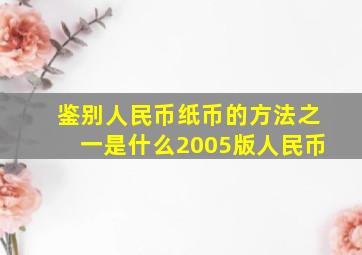 鉴别人民币纸币的方法之一是什么2005版人民币