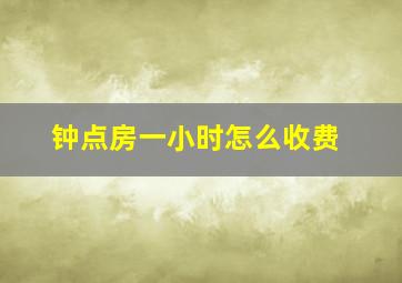 钟点房一小时怎么收费