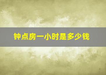 钟点房一小时是多少钱