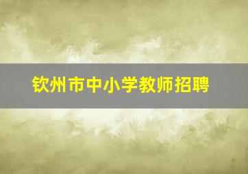 钦州市中小学教师招聘