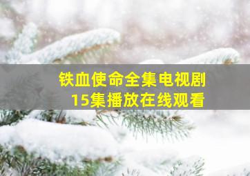 铁血使命全集电视剧15集播放在线观看