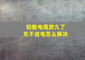 铅酸电瓶放久了充不进电怎么解决