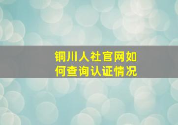 铜川人社官网如何查询认证情况