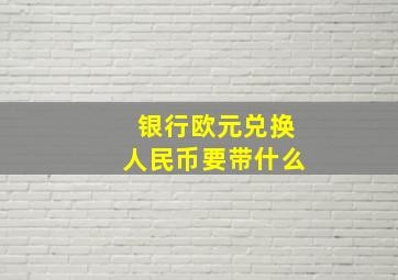 银行欧元兑换人民币要带什么