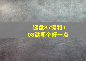 键盘87键和108键哪个好一点