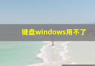 键盘windows用不了