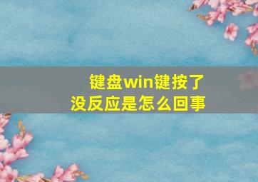 键盘win键按了没反应是怎么回事