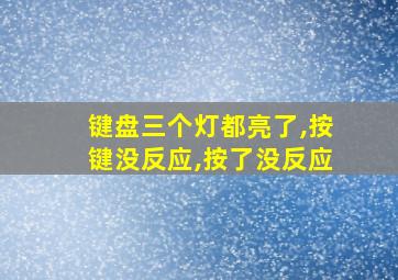 键盘三个灯都亮了,按键没反应,按了没反应