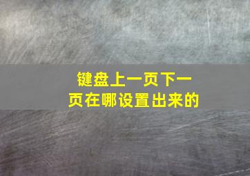 键盘上一页下一页在哪设置出来的