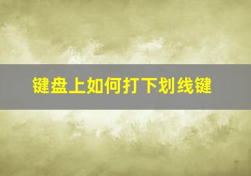 键盘上如何打下划线键