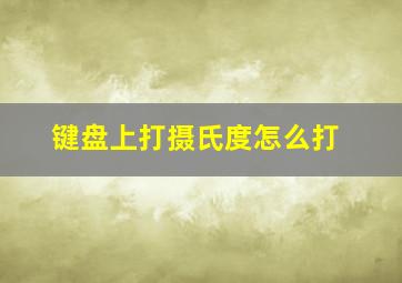 键盘上打摄氏度怎么打