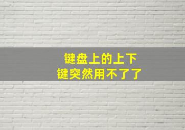 键盘上的上下键突然用不了了