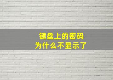 键盘上的密码为什么不显示了