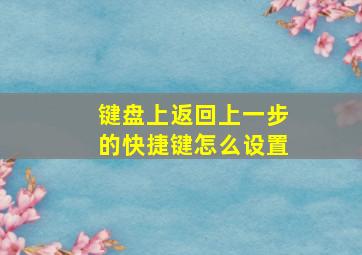 键盘上返回上一步的快捷键怎么设置