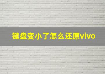 键盘变小了怎么还原vivo