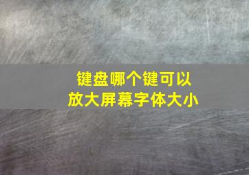 键盘哪个键可以放大屏幕字体大小