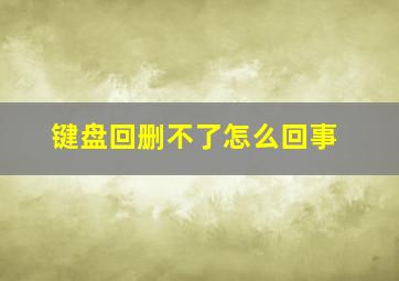 键盘回删不了怎么回事