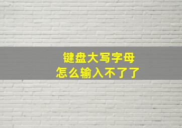 键盘大写字母怎么输入不了了