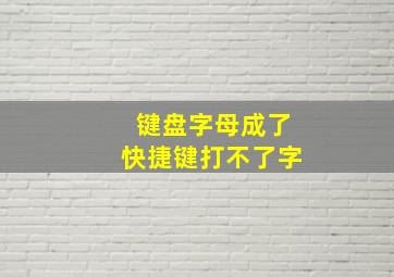 键盘字母成了快捷键打不了字