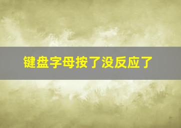 键盘字母按了没反应了