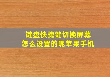 键盘快捷键切换屏幕怎么设置的呢苹果手机