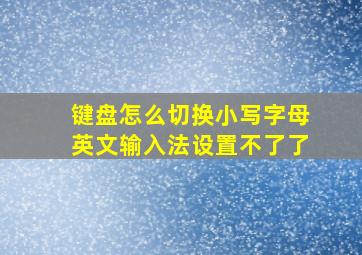 键盘怎么切换小写字母英文输入法设置不了了