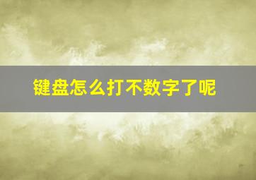 键盘怎么打不数字了呢