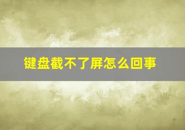 键盘截不了屏怎么回事