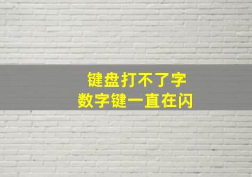 键盘打不了字数字键一直在闪