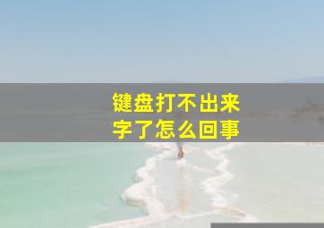 键盘打不出来字了怎么回事