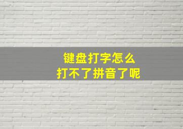 键盘打字怎么打不了拼音了呢