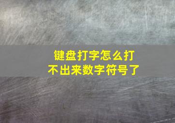 键盘打字怎么打不出来数字符号了