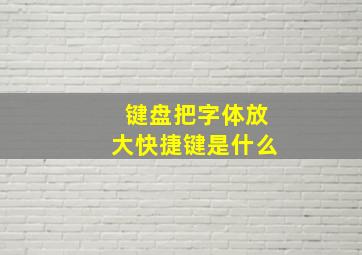 键盘把字体放大快捷键是什么