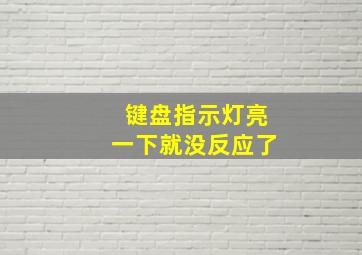 键盘指示灯亮一下就没反应了