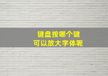 键盘按哪个键可以放大字体呢