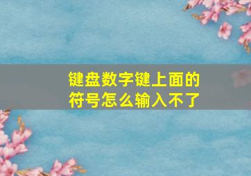 键盘数字键上面的符号怎么输入不了