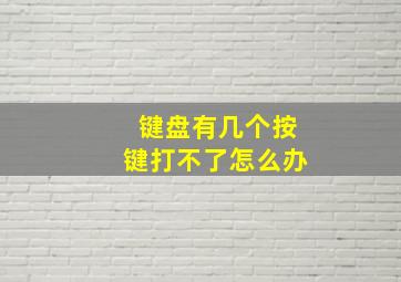 键盘有几个按键打不了怎么办