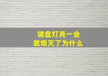 键盘灯亮一会就熄灭了为什么