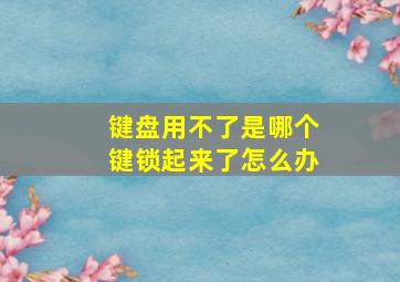 键盘用不了是哪个键锁起来了怎么办