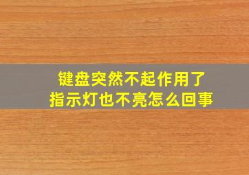 键盘突然不起作用了指示灯也不亮怎么回事